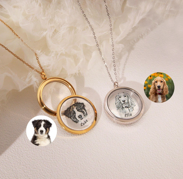 Custom Pet Memorial Locket – Personalized Glass Pendant for Fur, Ashes & Photo